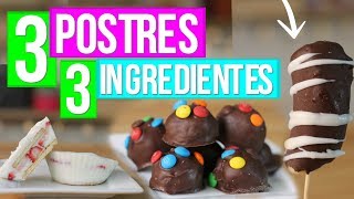 3 Postres con 3 Ingredientes SIN HORNO  RebeO [upl. by Anaele]