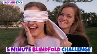 5 Minute Blindfold Challenge  Jacy and Kacy [upl. by Nahtanaj]