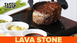 I Tested Cooking Steak On A Lava Stone • Tasty [upl. by Ydnic]