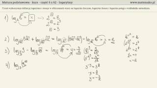 Matura podstawowa  kurs  logarytmy [upl. by Yeloc863]