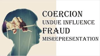 Coercion Undue Influence Fraud Misrepresentation  Indian Contract Act 1872  Law Guru [upl. by Mackintosh]