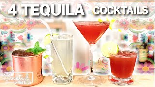 4 Easy TEQUILA Cocktails  Cocktail Recipes [upl. by Rehtnug]