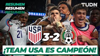 Resumen y goles  Estados Unidos 32 México  CONCACAF Nations League  Final  TUDN [upl. by Ydnew614]