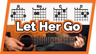 Let Her Go Guitar Tutorial Passenger Easy Chords Guitar Lesson [upl. by Hcirdeirf]