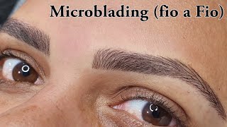 Micropigmentação  Microblading  Sobrancelha Fio a Fio Passo a Passo Feito com Tebori Sem Dor [upl. by Yauqaj]