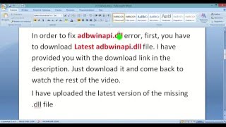 How to Fix adbwinapidll is Missing Error on Windows XP781810 [upl. by Crosley346]