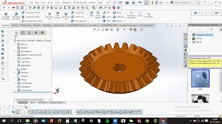 How to design Bevel Gear in solidworks [upl. by Refinney765]