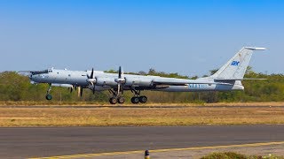 Indian Navy Tupolev Tu142M Takeoff  Loudest aircraft in the world [upl. by Tomasina]