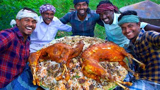 ARABIAN MUTTON BIRYANI with 2 FULL GOAT  Mutton Biryani Recipe with Grilled Goat  Village Cooking [upl. by Hawkie]