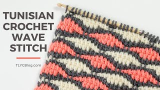 Wave Stitch Tunisian Crochet How To  BEGINNER STITCH PATTERN  TUTORIAL [upl. by Anade847]