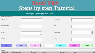 Excel VBA UserForm  Add Data  Reset  Exit  Search  Update  Delete [upl. by Dalenna]