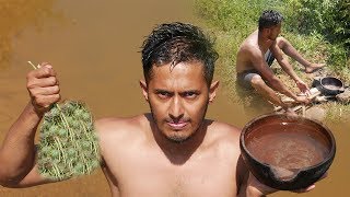 Primitive Technology  Extracting Castor Oil From Castor Seeds [upl. by Namialus856]