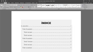 Como crear índice automático en Word [upl. by Gem]