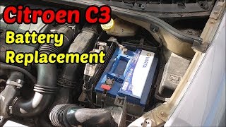 How to Replace the Battery at the Citroen c3  Citroen C3 DIY [upl. by Bea]