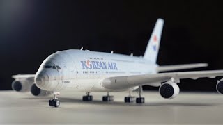 Korean Air Airbus A380 Papercraft  Hermercraft Model [upl. by Ecnarretal]