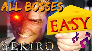 Sekiro  CHEESE All Bosses FAST  EASY After Patch [upl. by Acile]