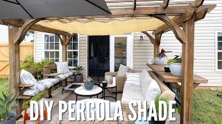 UNDER 100 RETRACTABLE PERGOLA SHADE DIY [upl. by Tnomal]