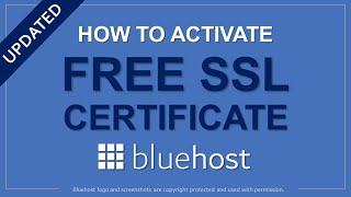 How to Activate Free SSL Certificate in Bluehost Updated [upl. by Erreipnaej113]