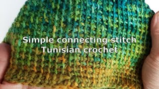 EN Simple connecting stitch in Tunisian crochet [upl. by Uttasta]