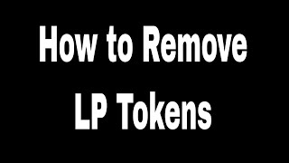 Pancake Swap Tutorial How To Remove LP Tokens From Liquidity Pools [upl. by Yecnuahc784]