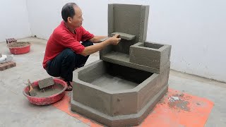 Ideas With Cement And Styrofoam For Garden  How To Make Waterfall Aquarium Simple [upl. by Htnamas]