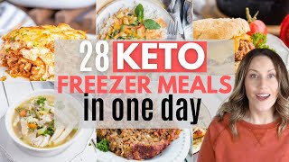 EASY MONTHLY KETO MEAL PREP  FREEZER KETO DINNERS FOR A MONTH [upl. by Ardnasac355]