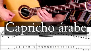 CAPRICHO ARABE Tárrega Full Tutorial with TAB [upl. by Radack226]