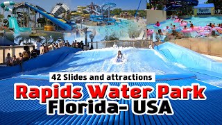 Rapids Water Park Florida USA II Unlimited Fun II 42 slides [upl. by Nylla79]