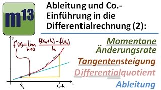 Ableitung  momentane Änderungsrate  Differentialquotient Tangentensteigung [upl. by Nnairahs]