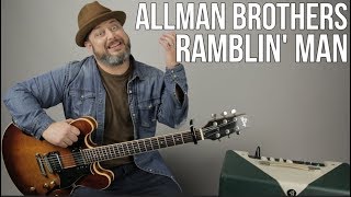 Allman Brothers  Ramblin Man  Guitar Lesson [upl. by Gader608]