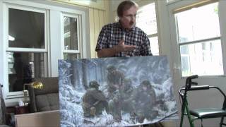 Dick Winters reacts to the quotHang Tough Bastognequot painting [upl. by Aerdied]