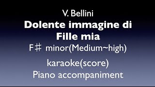 quotDolente immagine di Fille mia quot V Bellini F♯ minorMediumhigh Piano accompaniment karaoke [upl. by Odella]