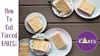 How to Cut Tiered Cakes  Karolyns Kakes [upl. by Inanaup]