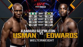 Kamaru Usman vs Leon Edwards 1  Full Fight Highlights [upl. by Rednal]