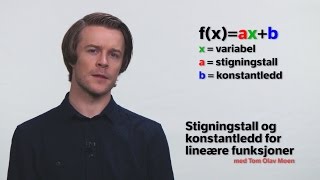 Stigningstall og konstantledd for lineære funksjoner [upl. by Ioves355]