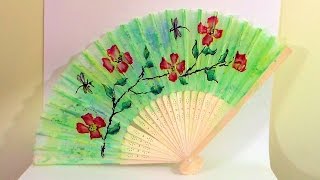 How To Paint a Decorative Fan [upl. by Ynetsed176]