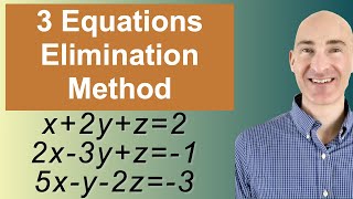 Solving Systems of 3 Equations Elimination [upl. by Dnalrag]