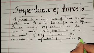 Write a Paragraph about the Importance of ForestsForests and its useEssay WritingNeat handwriting [upl. by Philipines210]