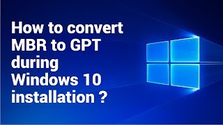 how to convert MBR to GPT during Windows 10 installation   2017 [upl. by Lindo]