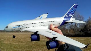 Airbus A380 RTF Three Channel RC Airplane Flight Test Review [upl. by Glaab953]