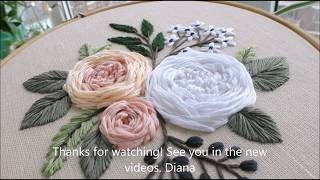 Garden roses Embroidery for beginners [upl. by Tristram110]