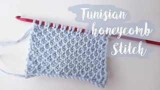 Tunisian Honeycomb Crochet Stitch [upl. by Quintie]