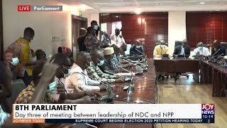 Live NPP and NDC leaders in parliament discuss sitting positions  Joy News Today 14121 [upl. by Haukom784]