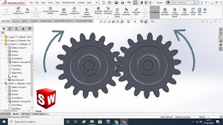 🔴 Solidworks Tutorial 12  Gear Mate  Assembly [upl. by Ydoow]