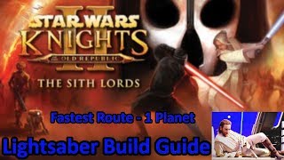 Star Wars KOTOR 2 Fastest Lightsaber Build Guide  Walkthrough  1 Planet  Lightsaber by Level 12 [upl. by Holcman]