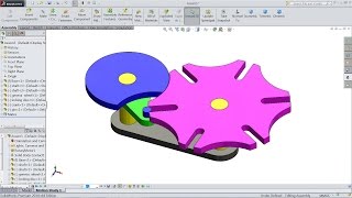 SolidWorks tutorial Geneva mechanism motion Study [upl. by Koblas346]