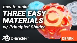 3 Easy Materials with the Principled Shader in Blender [upl. by Apollus]