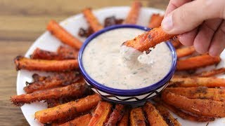 Baked Carrot Fries Recipe [upl. by Fatsug]