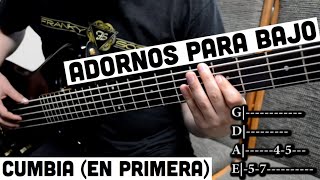 Adornos para Cumbia en Bajo para Quedarse en Primera  TABS [upl. by Terrab520]