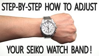 How To Adjust Your Seiko Watch Band The Easy Way Under 5 Minutes 4K [upl. by Acissej422]